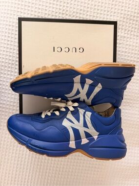 Gucci White Rhyton Logo Sneakers